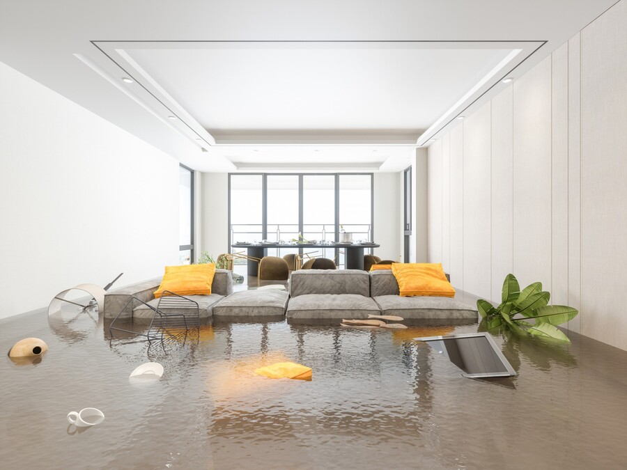 living room flooding restoration
